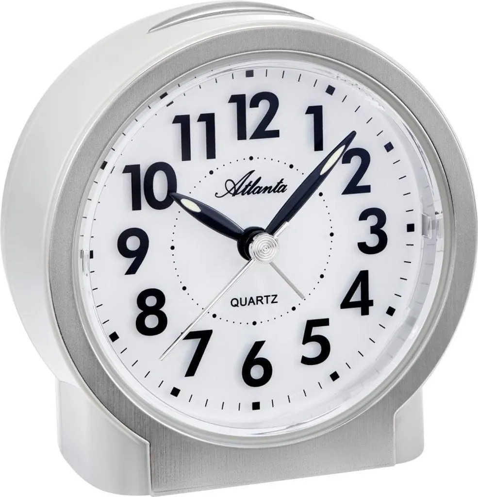 Réveil Atlanta 2173/20 noir anti tic-tac pour un sommeil calme et serein