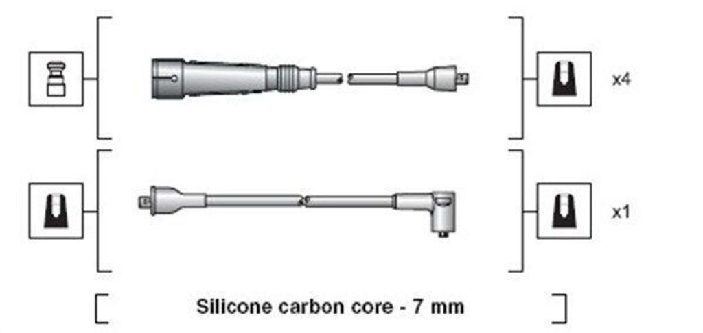MAGNETI MARELLI 941318111112 Zündkabelsatz Zündleitungssatz für AUDI 80 (81, 85, B2) COUPE (81, 85) 80 (80, 82, B1)