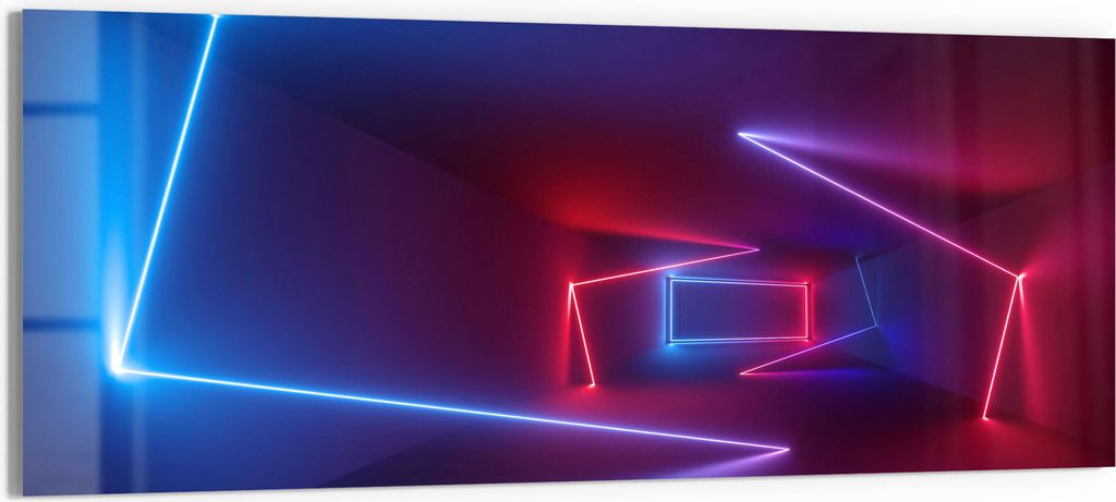 DEQORI Glasbild Acryl 125x50 cm 'Ultraviolette Raumteiler' Wandbild Bild modern Deko