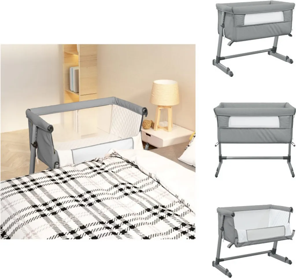Lit Bébé Complet avec Matelas Confortable Gris Clair en Lin vidaXL