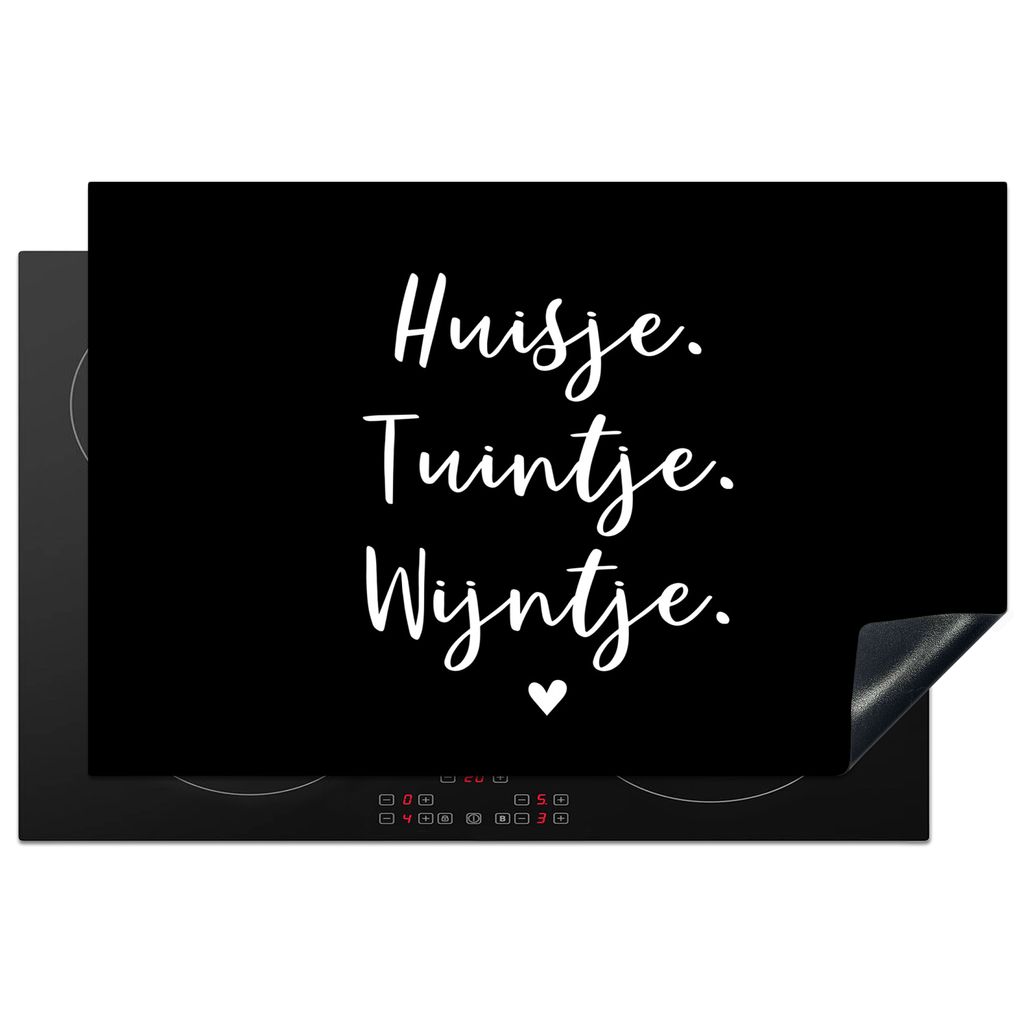 KitchenYeah Herdabdeckplatte Haus, Garten, Wein - Zitate - Text - Wein - Haus , 81x52cm, Küche Deko, Glaskeramikkochfeld Herdabdeckung, Abdeckpl...