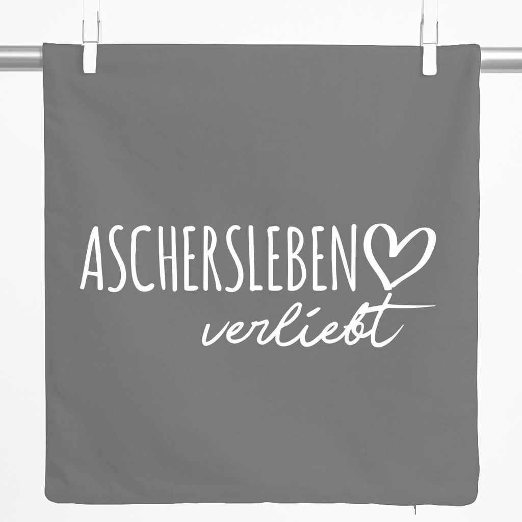 Huuraa Kissenbezug Aschersleben verliebt 40x40cm Steel Grey Baumwolle Dekokissenbezug Geschenkidee