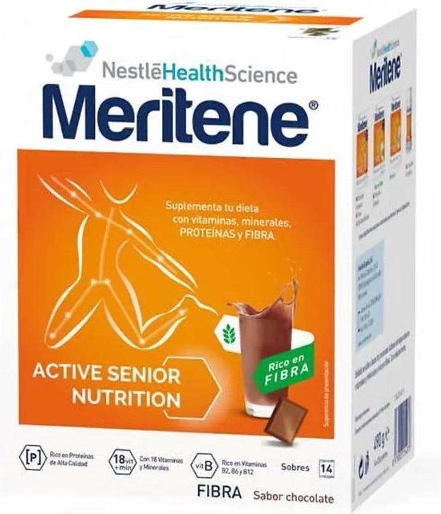 Meritene Active Senior Chocolat : Solution Force et Digestion 14 Sachets - 2