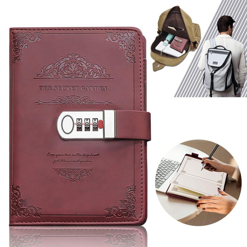 Zahlenschloss Tagebuch Schreiben Notebook, Passwort Produktbild 