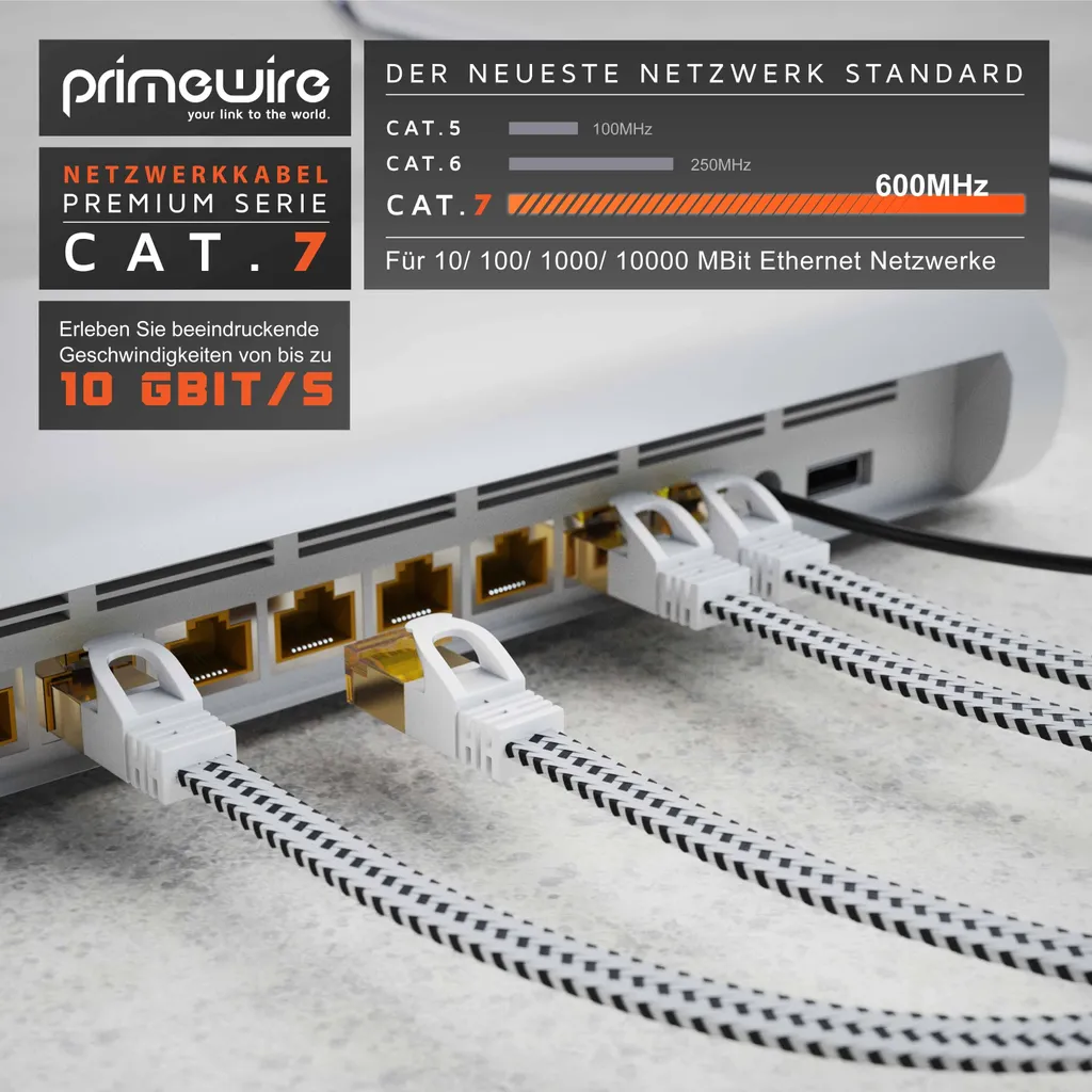 Cavo Gaming LAN Cat 7 Primewire 3m: Zero Lag e Massima Schermatura - 7