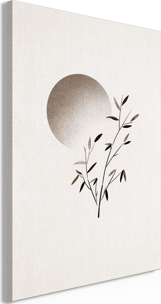 Italienischer Leinwand Leinwandbild - Eastern Minimalism (1 Part) Vertical 40x60 cm Blätter b-A-10139-b-a