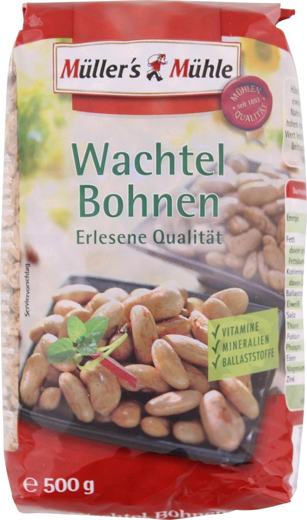Müllers Mühle Wachtelbohnen 500g Produktbild 