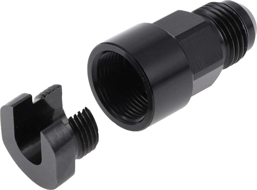 Kraftstoffleitungsanschluss 6AN männlich zu weiblich mit 5/16Npt Automotive Schnellverschluss Aluminium Schwarz 1 Stück