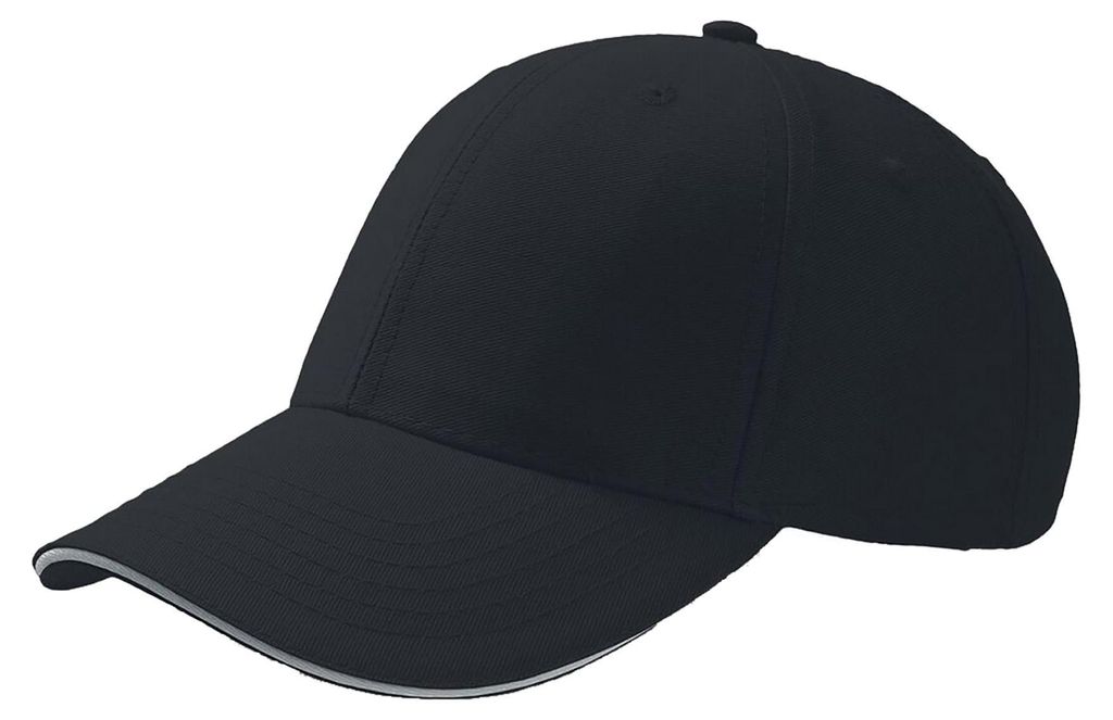 Atlantis Sport Baseballkappe mit 6 Paneelen LT885 (Einheitsgröße) (Schwarz/Ecru)