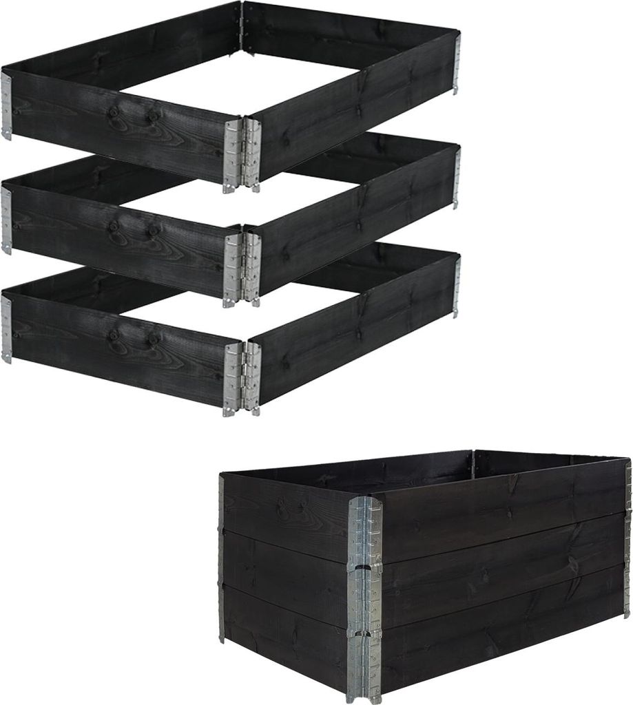 Hochbeet 3er Set Palettenrahmen Pflanzbeet 120x80x60 cm aus Produktbild 