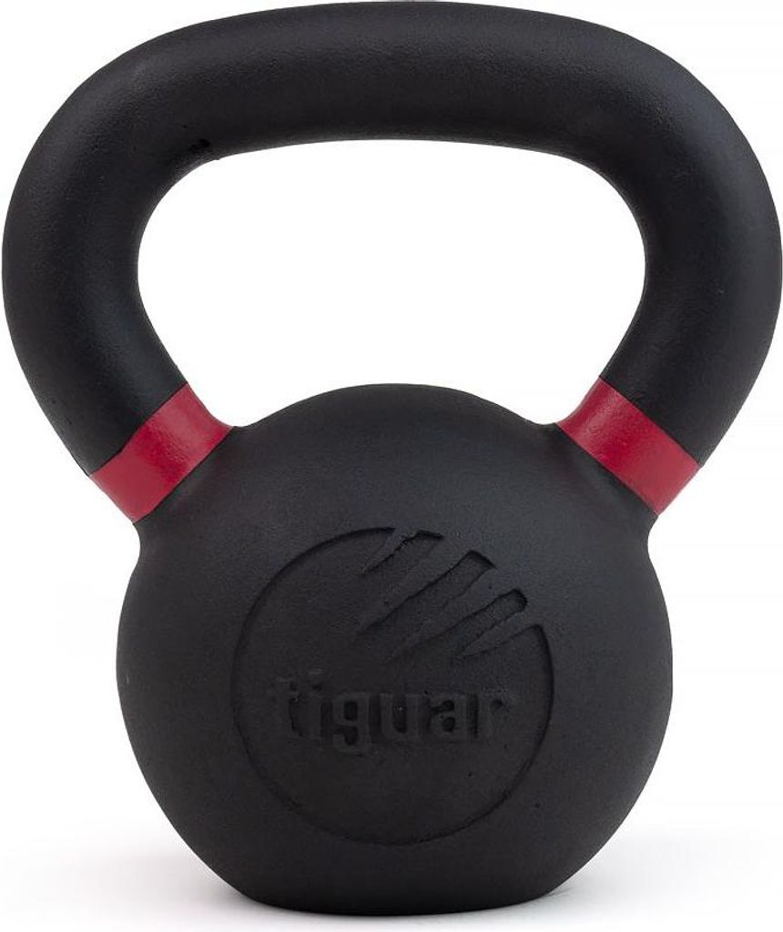 tiguar Kettlebell RAW 12 kg Profi Kettlebell aus Gusseisen, ergonomischer Griff, pulverbeschichtet, farbcodiert, langlebig und robust, ideal für F...