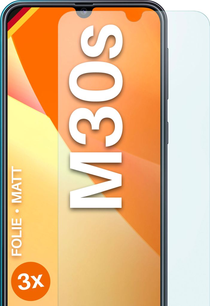 moex 3x Schutzfolie kompatibel mit Samsung Galaxy M30s - Displayschutzfolie Anti Reflex Folie, Matt