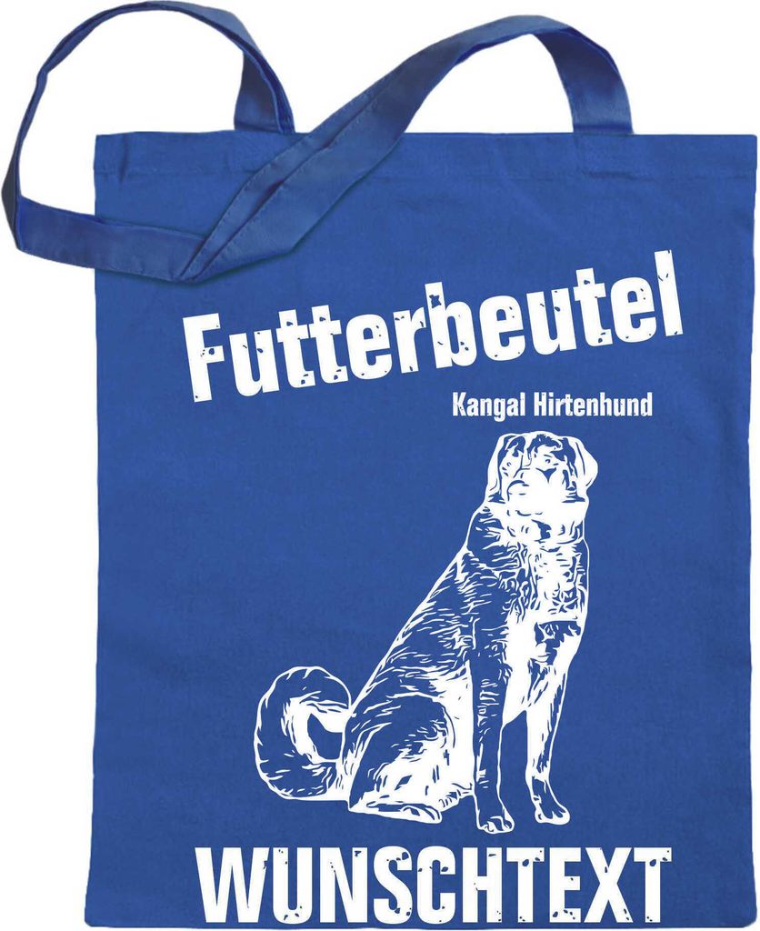 Kiwistar Futterbeutel - Kangal Hirtenhund - Einkaufsbeutel Wunschtext mit Motiv Hund - Jutebeutel bedruckt - Tragetasche Stoffbeutel Umhängetasche...
