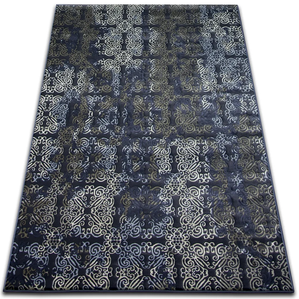Tapis de Salon Bleu Foncé 133x190 cm JASMINE 453 Style Contemporain