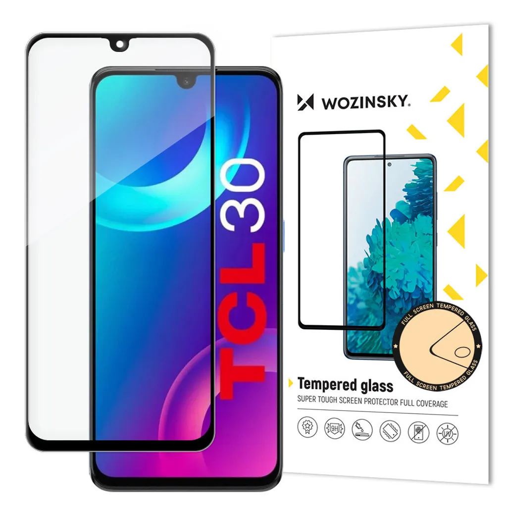 Wozinsky Vetro Temperato TCL 30 9H Full Glue Nero - Case Friendly
