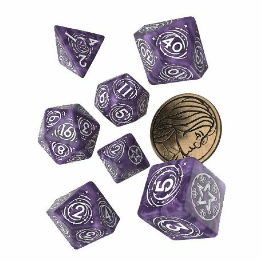 Set de Dés Yennefer de The Witcher - Violet et Mûre (7 pièces) RPG