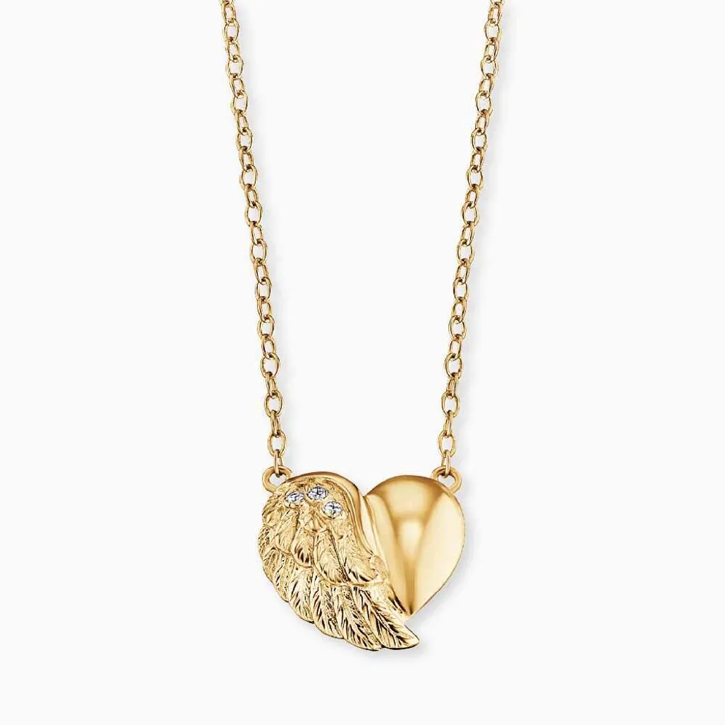 Engelsrufer ERN-LILHEARTWING-G Collana Cuore e Ali Oro - Regalo Donna