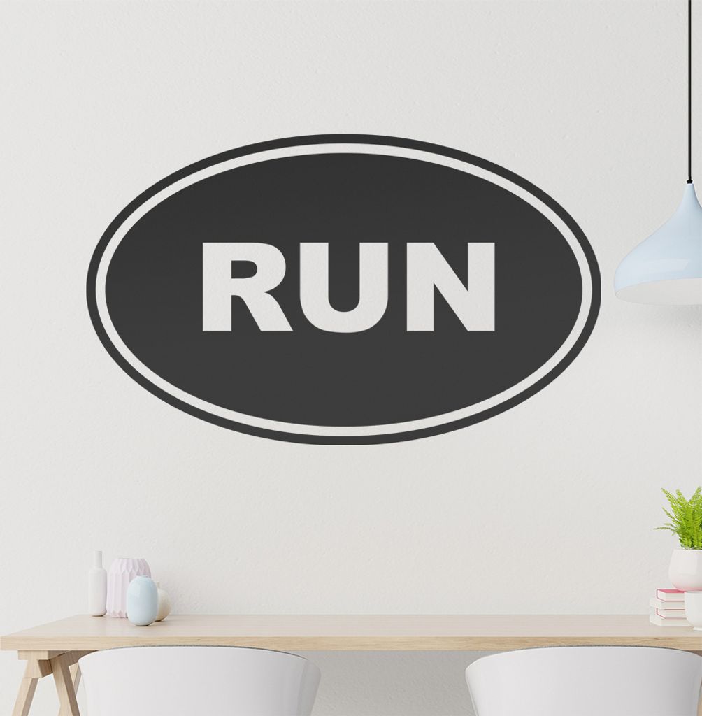 run Wandtattoo in 6 Größen - Wandaufkleber Wall Sticker - Dekoration, Küche, Wohnzimmer, Schlafzimmer, Badezimmer