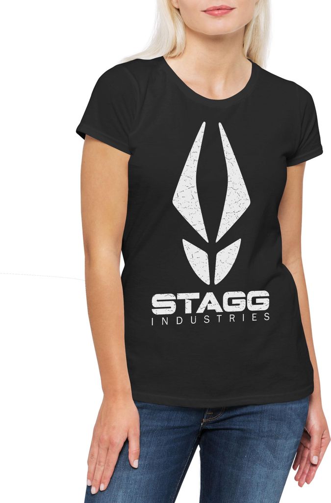 Urban Backwoods Stagg Industries, Damen T-Shirt, Farbe: Schwarz, Größe: 2XL