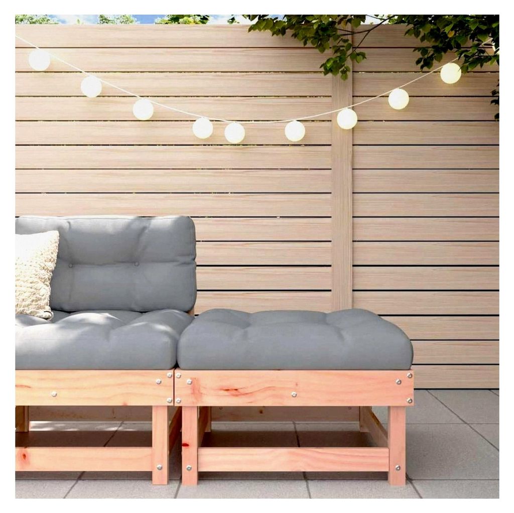 Gartenhocker mit Kissen aus Douglasienholz für Wohnzimmer, Terrasse, Garten und Balkon