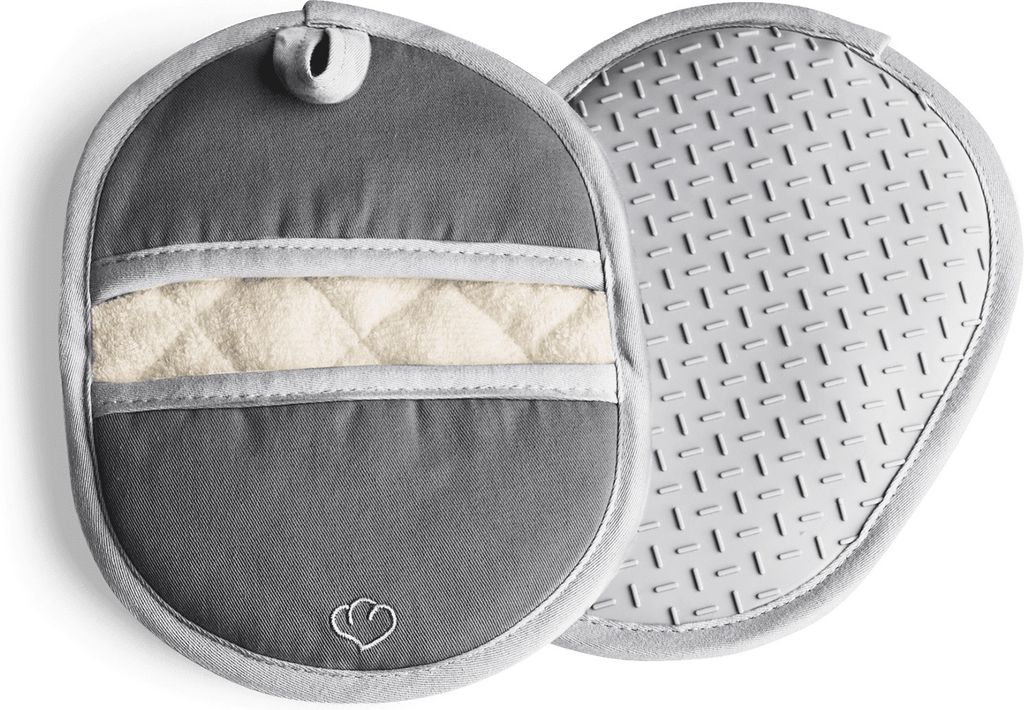 SPRINGLANE Topflappen-Set 2-tlg. Grau, Silikon & Baumwolle, Produktbild 