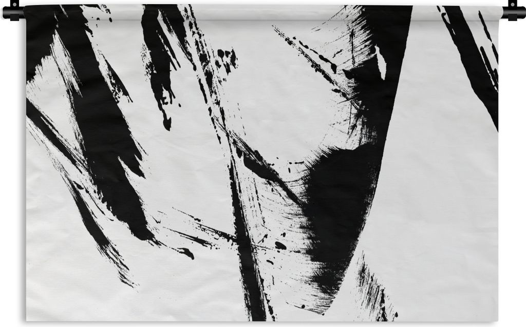 MuchoWow Wandteppich Wandbehang Farbe - Schwarz - Abstrakt 60x40 cm Tapisserie Dekoration Wandtuch - Wanddekorationen