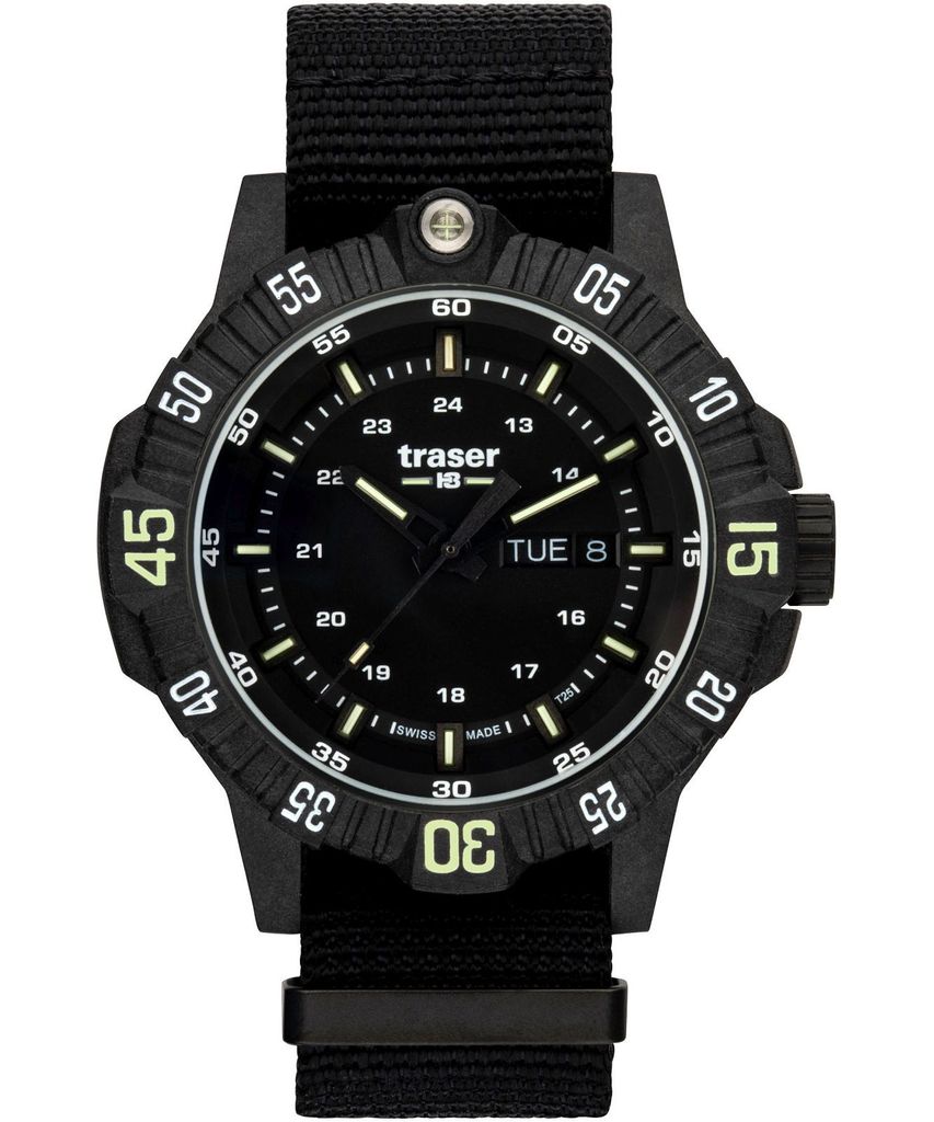 Traser H3 110722 P99 Q Tactical Black Herrenuhr 46mm 20ATM