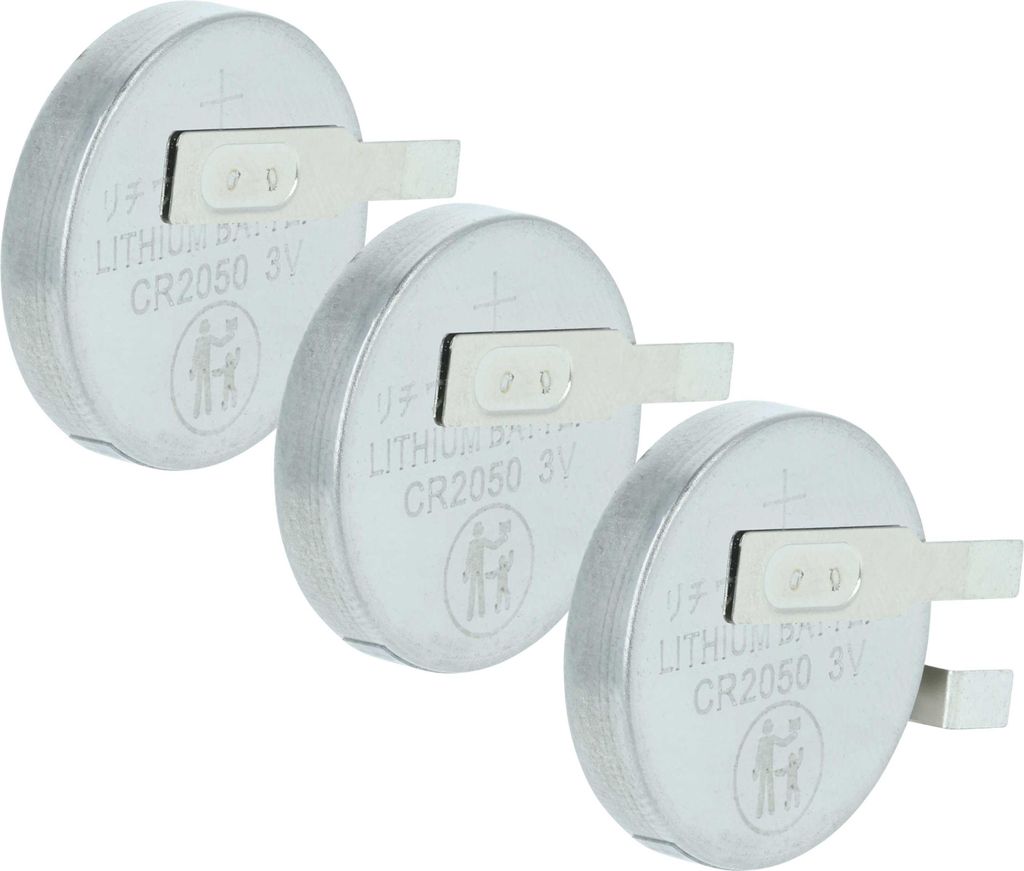vhbw 3x Li-Ion Knopfzellen-Akku Ersatz für Maxell CR2050HR 350mAh 3V kompatibel mit Modellbau-Akkus, Solar-Leuchten uvm.