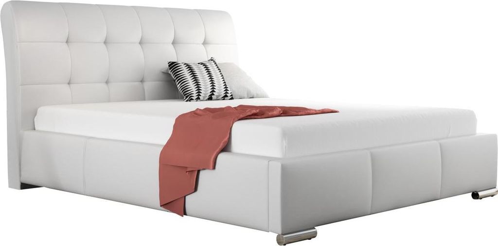 MIRJAN24 Polsterbett mit Bettkasten Amber, Stilvoll Doppelbett, Lattenrost ist im Bettkasten integriert (Farbe: Soft 017, Größe: 180 x 200 cm)