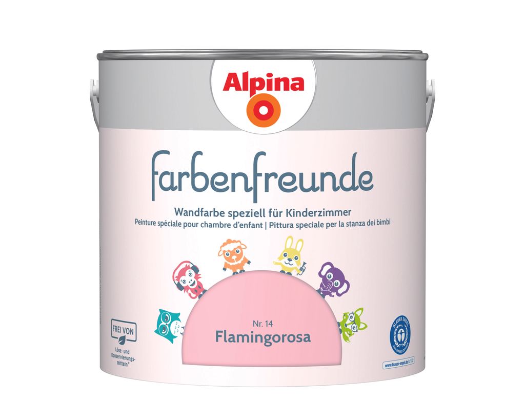 Alpina Farbenfreunde Wandfarbe Nr. 14 flamingorosa 2,5 L Produktbild 