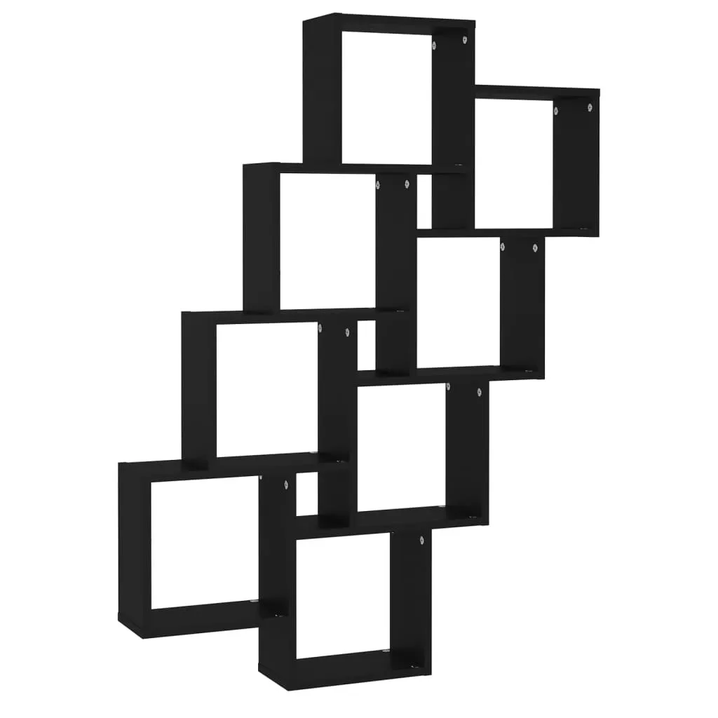 Libreria a Cubi Nera 90x119 | Arredo Ligneo per Piccoli Spazi