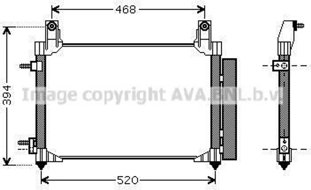 PRASCO DW5081D Condenseur de Clim avec Sécheur OE 95961966 Matiz Spark