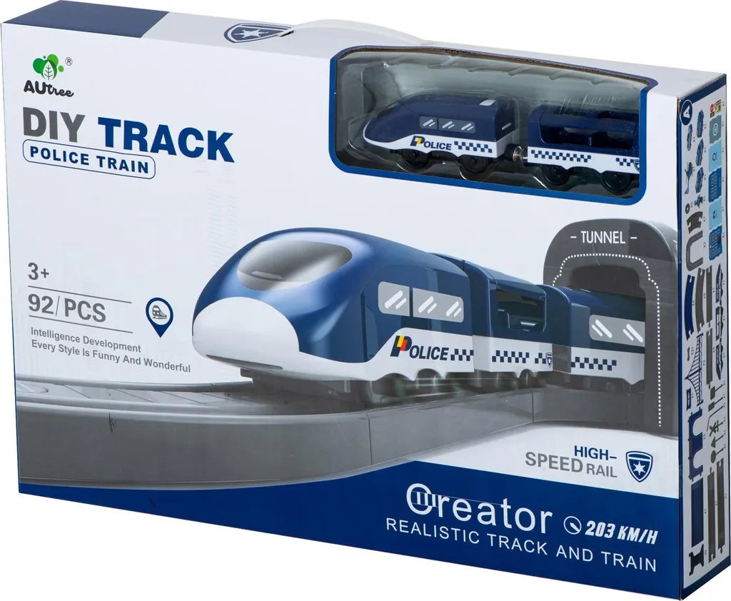 Circuit de train de police électrique de 3 mètres avec 92 accessoires - 8