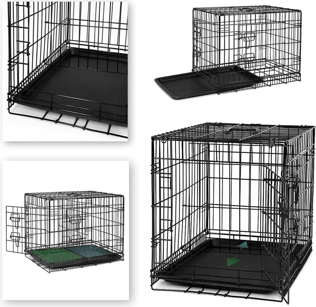 Trasportino lionto Metallo Pieghevole 61x44x51 cm - Ideale per Viaggi in Auto - 4