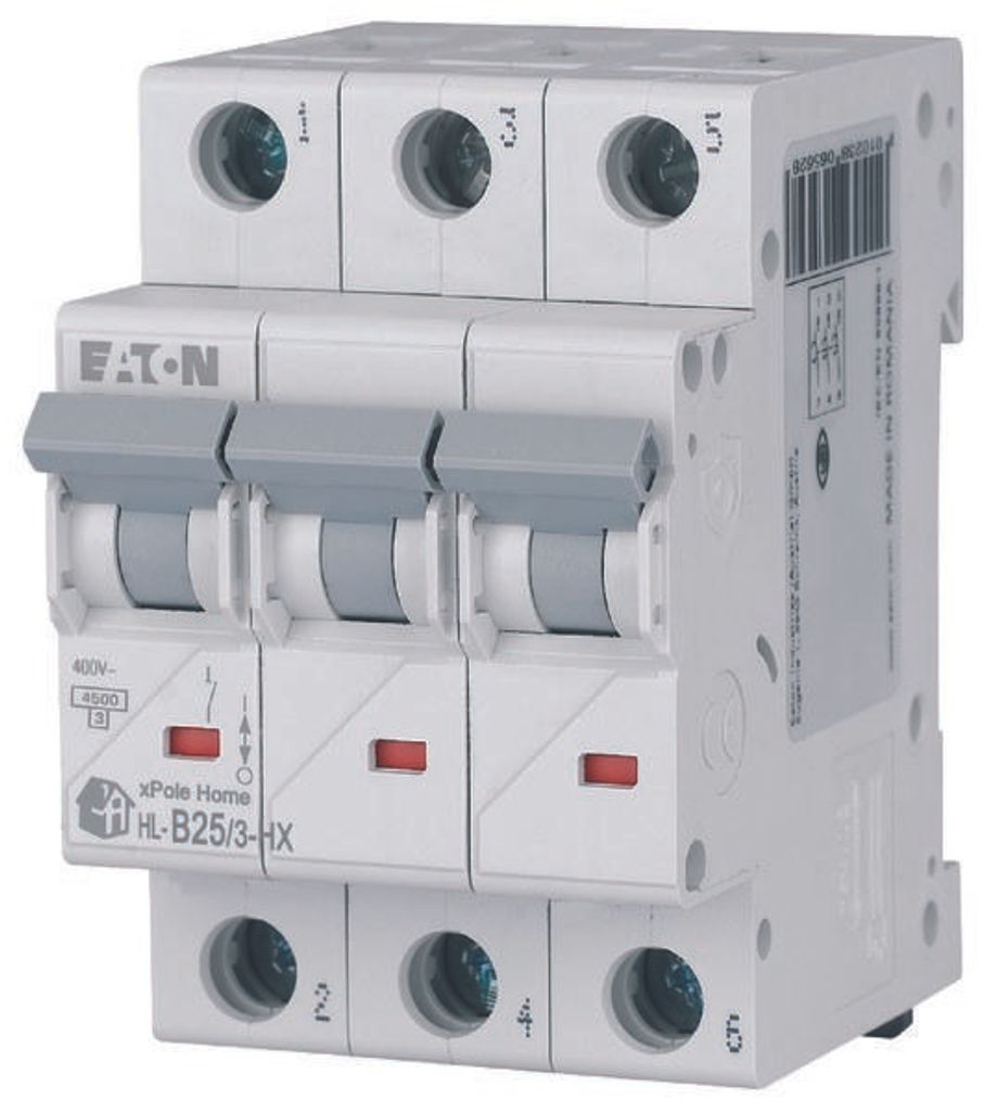 Disjoncteur de surintensité 3P B 25A 6kA AC xPole Home Image du produit 