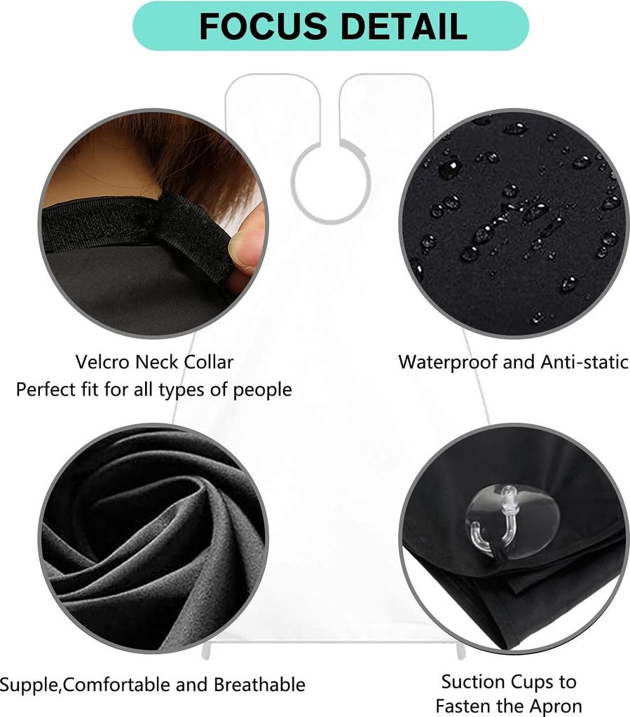 Bart Schürze für Männer, Rasierumhang für Rasur Haarschnitte, Wasserdichte Non-Stick Barthaare Auffangen Grooming Tuch mit 2 Saugnäpfen, Gesch...