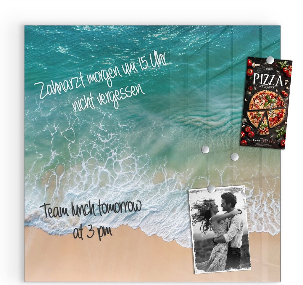 Magnettafel 50x50cm Pinnwand Whiteboard beschreibbar - Meereswellen