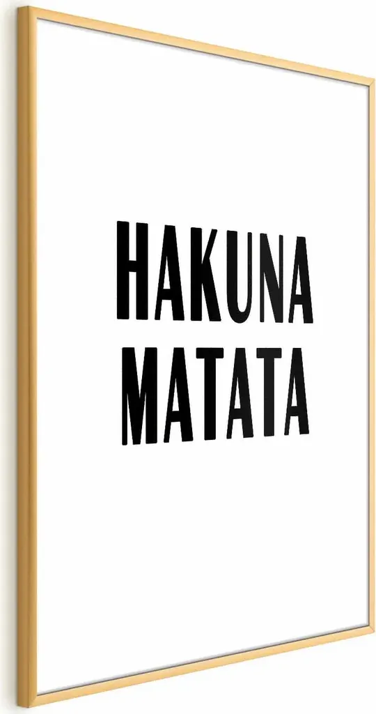 Hakuna Matata Poster con Cornice Oro 40x60 - Idea Regalo Casa Nuova