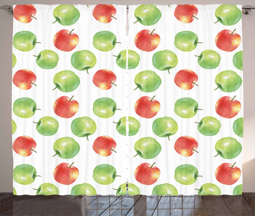 Tenda Soggiorno ABAKUHAUS Frutta 280x225 - Tessuto Satinato Verde