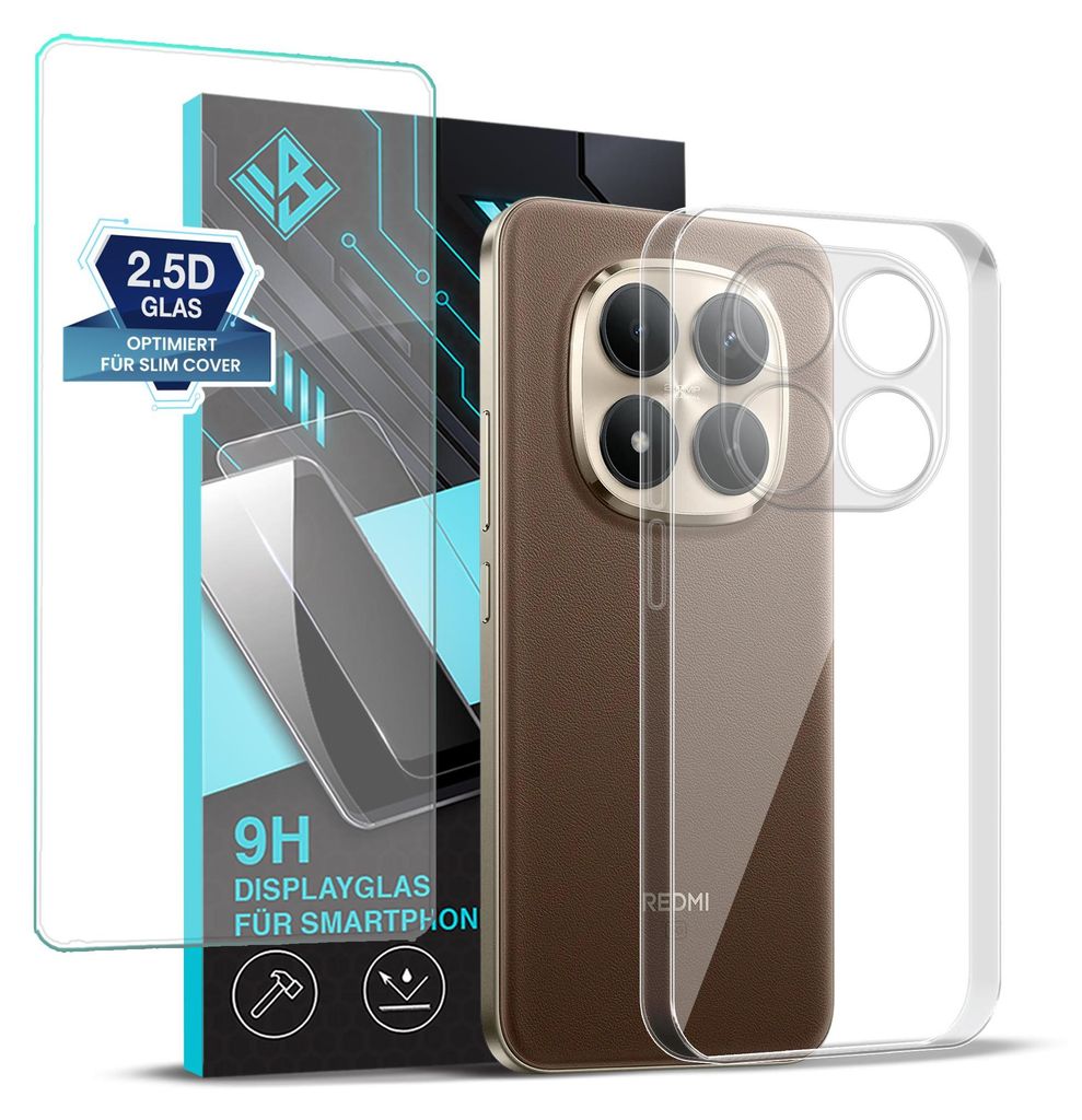 Handyhülle für Xiaomi Redmi Note 15 Pro+ 5G mit 9H Produktbild 