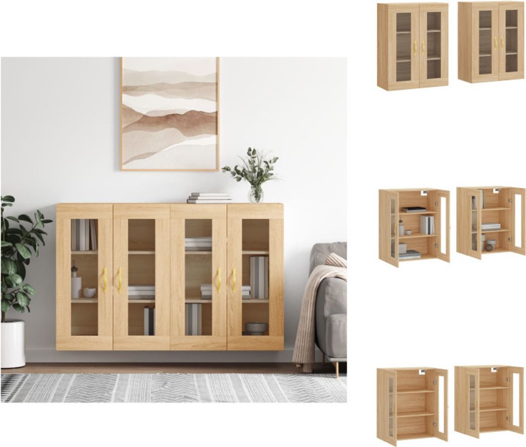 vidaXL Wandschränke 2 Stk. Sonoma-Eiche Holzwerkstoff - Sideboards