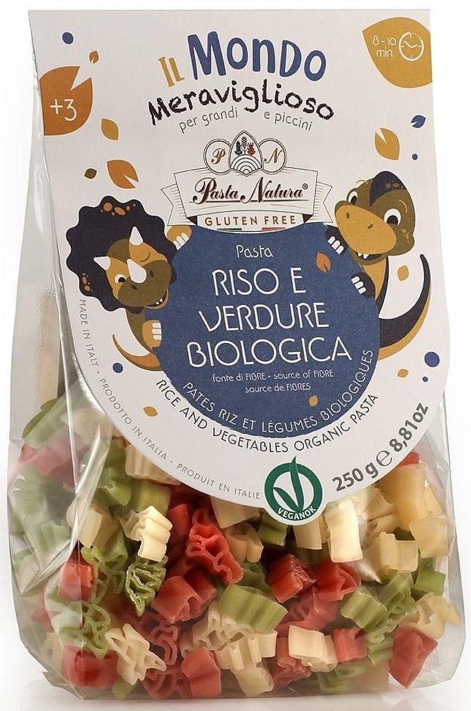 Maccheroni biologici senza glutine a forma di DINOSAURI Immagine del prodotto 
