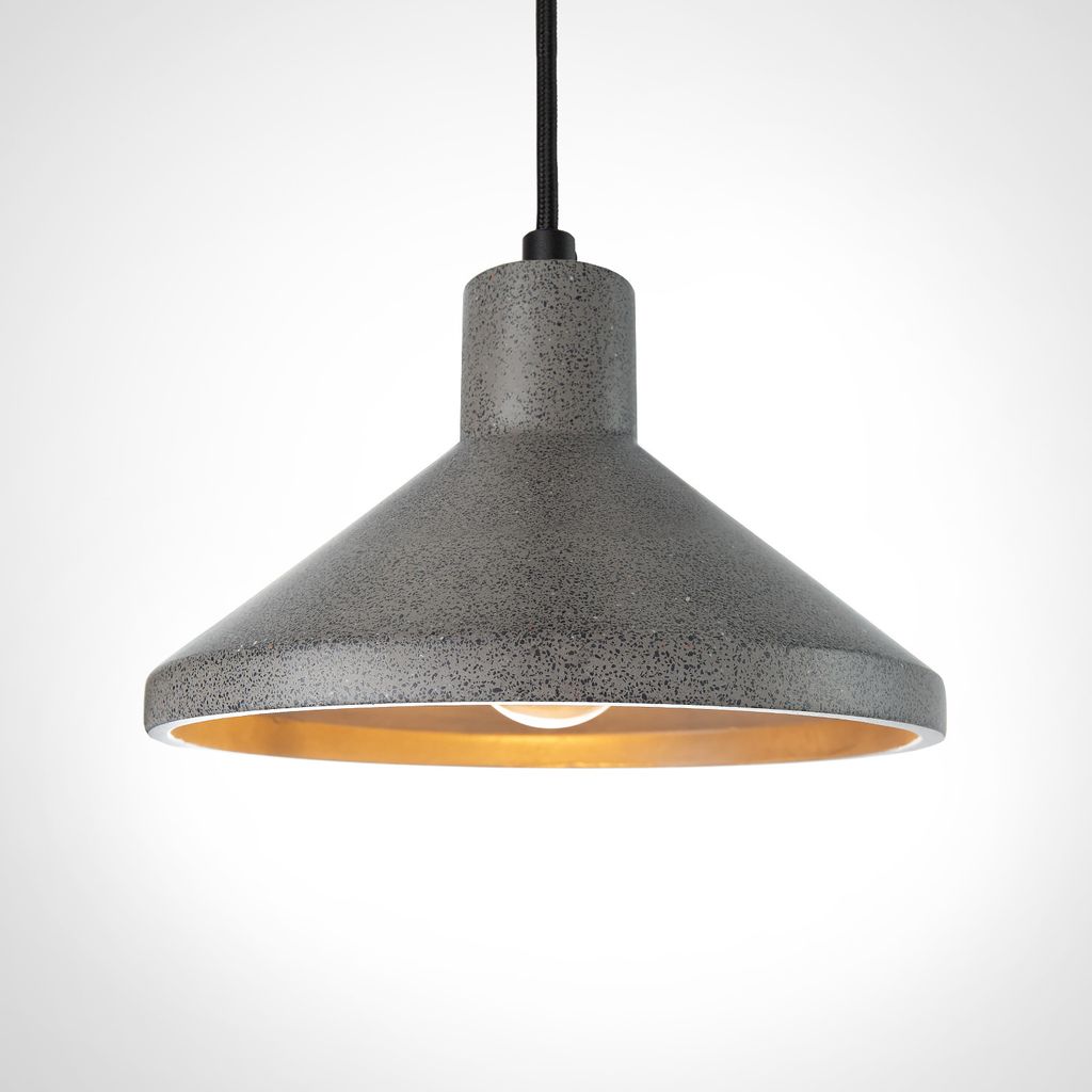 Pendelleuchte, E27, Lampe Für Wohnzimmer Esszimmer Küche, Höhenverstellbar Farbe Beton-Sandstein-Schwarz