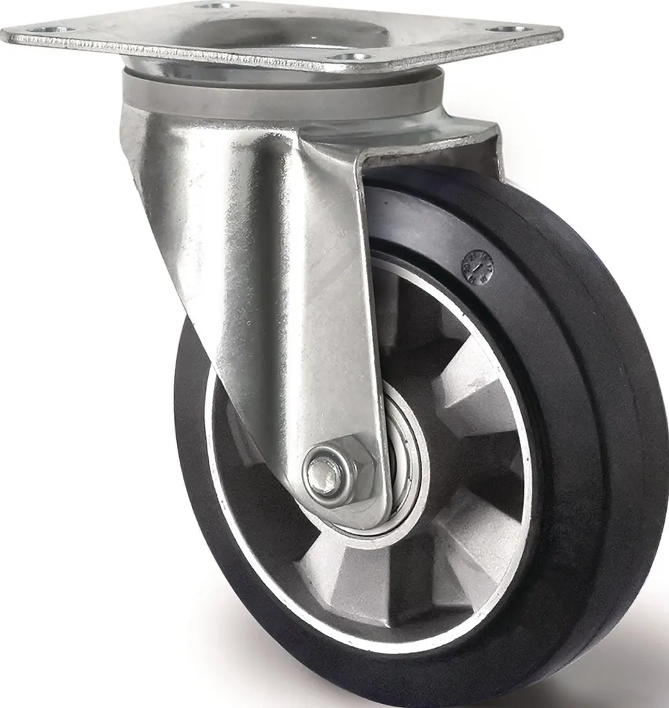 Ruota 200 mm Girevole Professionale 500kg Gomma Blu Antitraccia