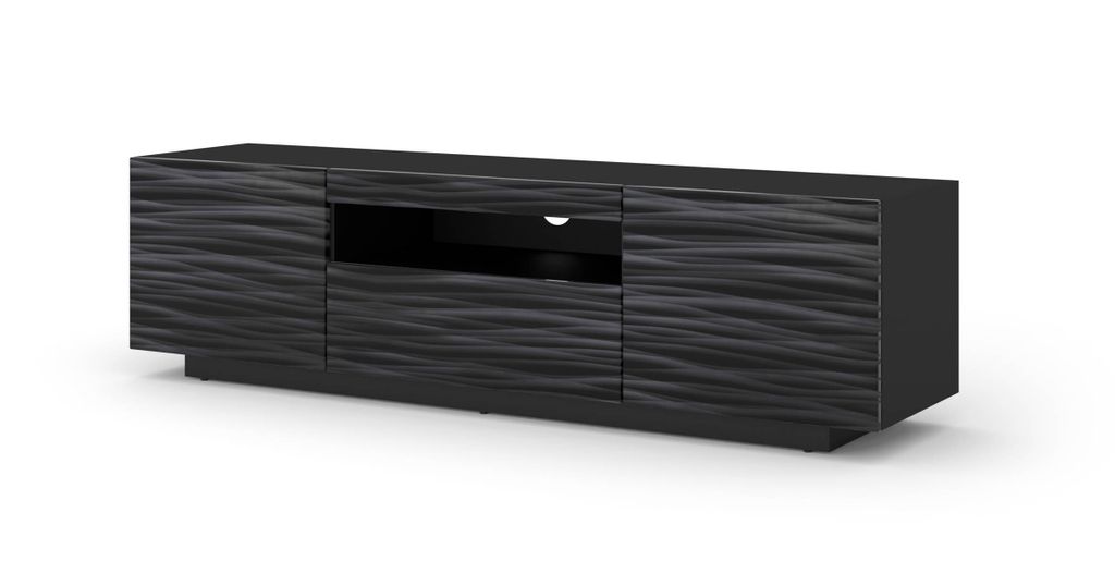 Mobile TV AURA 150 cm SAHARA nero satinato - a sospensione Immagine del prodotto 