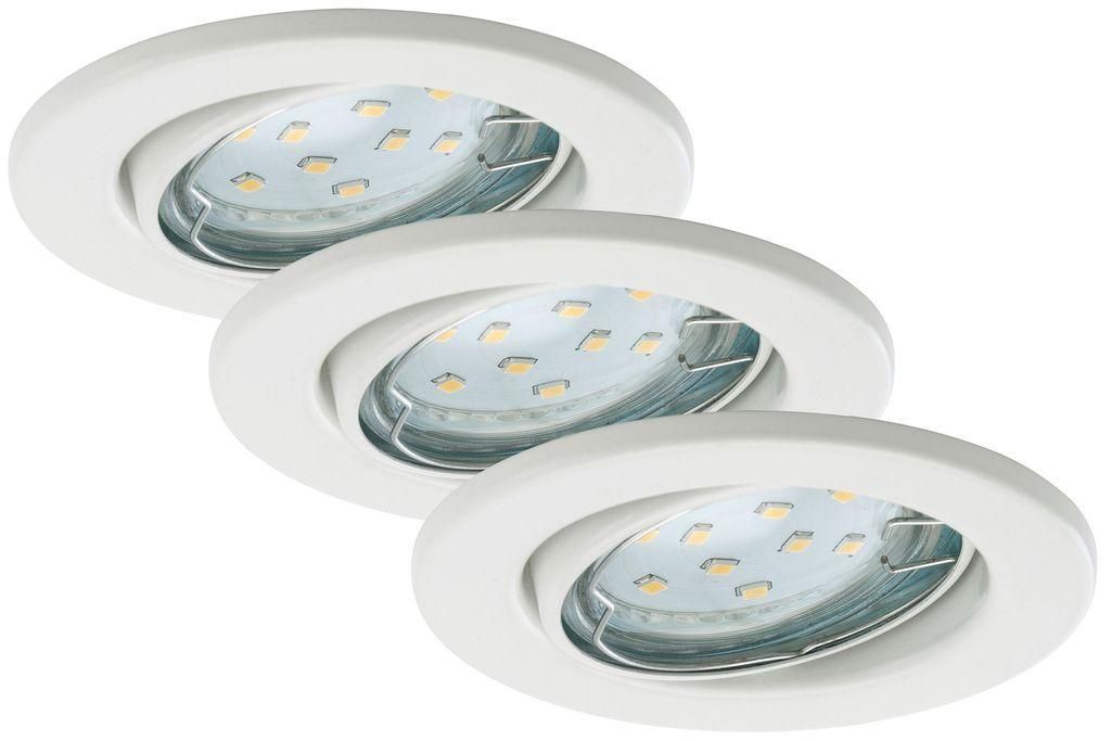 LED Einbauleuchte 3er Set schwenkbar IP23 GU10 Ø 8,6cm 3W Produktbild 