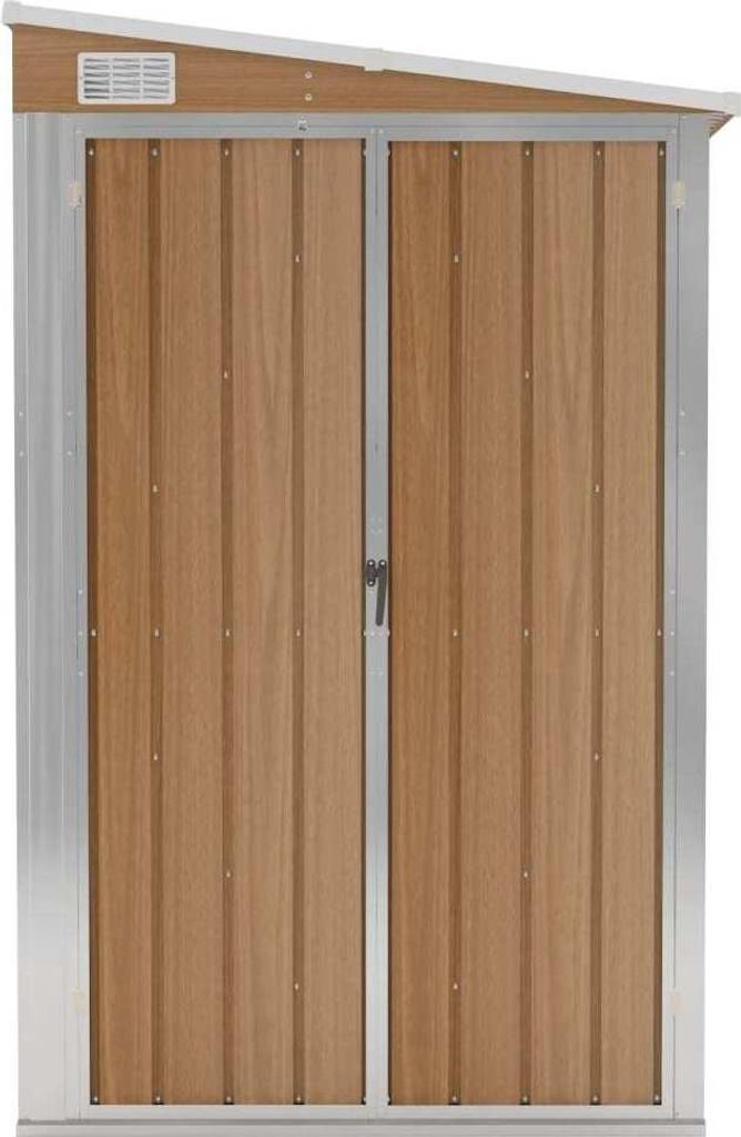 Möbel Gartenschrank/Wandmontiertes Gartenhaus Moderner design - Geräteschuppen - Garagenzelt Braun 118x382x178 cm Verzinkter Stahl Top8041823