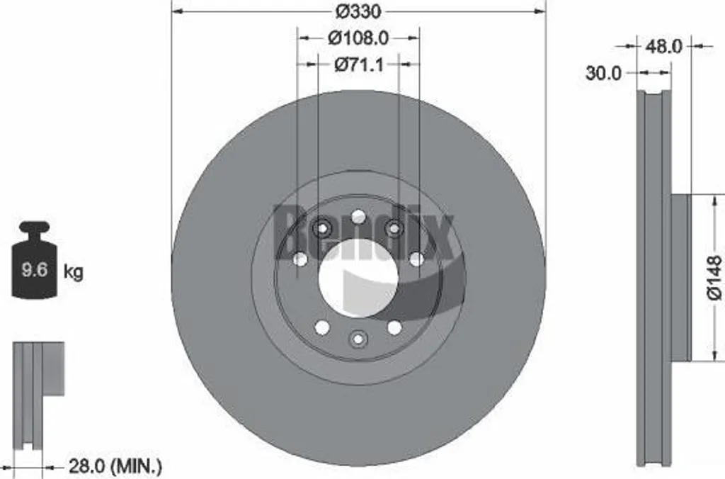 Disque de frein haute performance BENDIX BDS1439 anti-usure