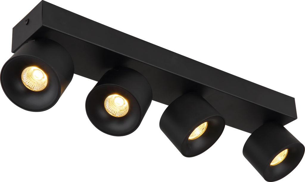 Globo Lighting LED Strahler Metall schwarz matt, 4x LED