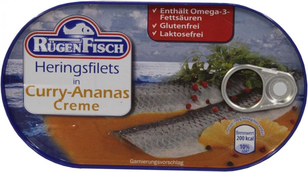 Rügen Fisch Heringsfilet Curry-Ananascreme 200g